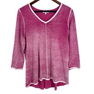 Habitat Sz Small Wearable Art to Wear Pink Knit Sweater Blouse Shirt Top Artsy